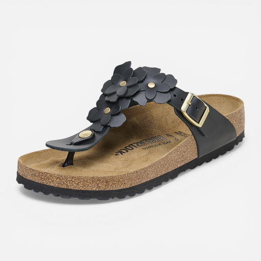 Gizeh Flowers Black Leather Regular