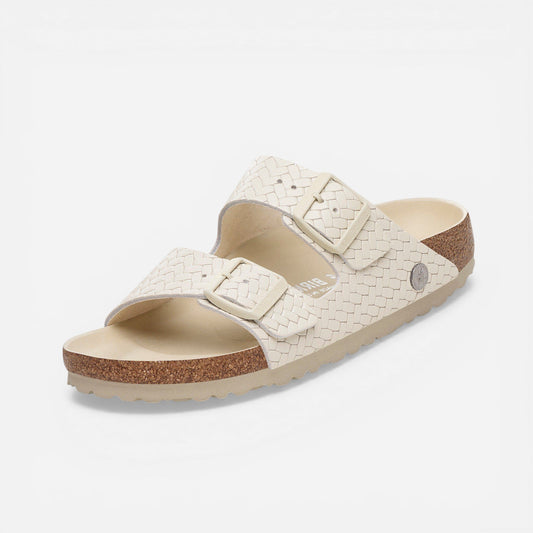 Arizona Ecru Woven Embossed Leather Narrow