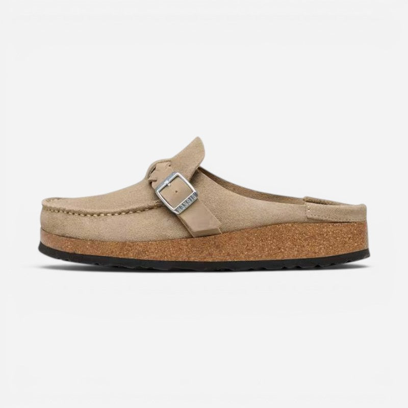 Buckley Braided Taupe Suede Leather Narrow
