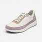 Honnef City White Lavender Stone Suede Leather And Textile Narrow