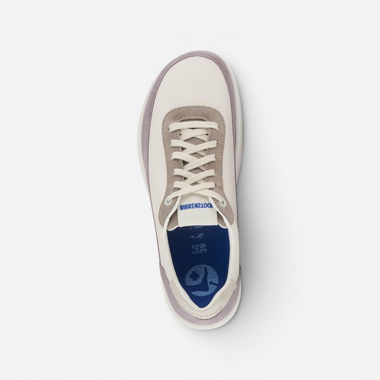 Honnef City White Lavender Stone Suede Leather And Textile Narrow