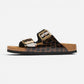 Arizona Black Embossed Leather Narrow
