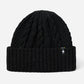 Cable Knit Beanie Black Donegal