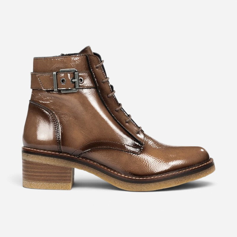 Lucero Lace Boot Cuero Patent