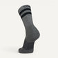 Wicked Comfort Crew Sock Charcoal w/ Black Stripes
