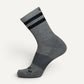 Wicked Comfort Crew Sock Charcoal w/ Black Stripes