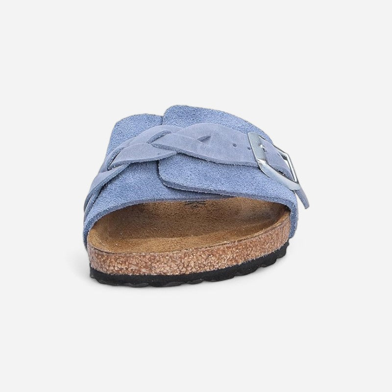 Oita Braided Elemental Blue Suede Leather Narrow
