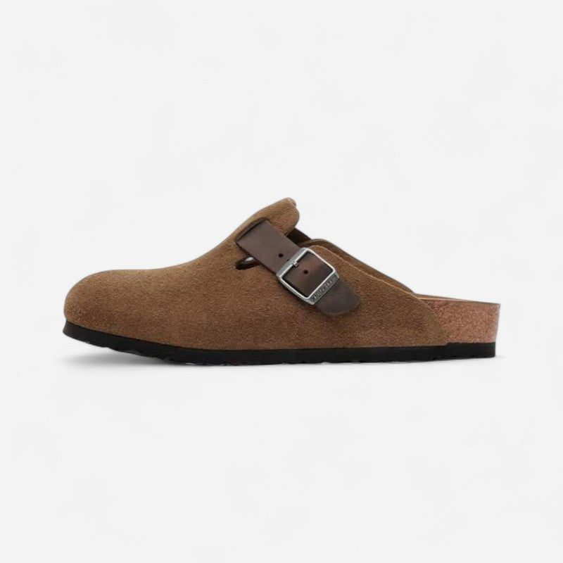 Boston Men's Dark Tea Suede & Oiled Leather Regular