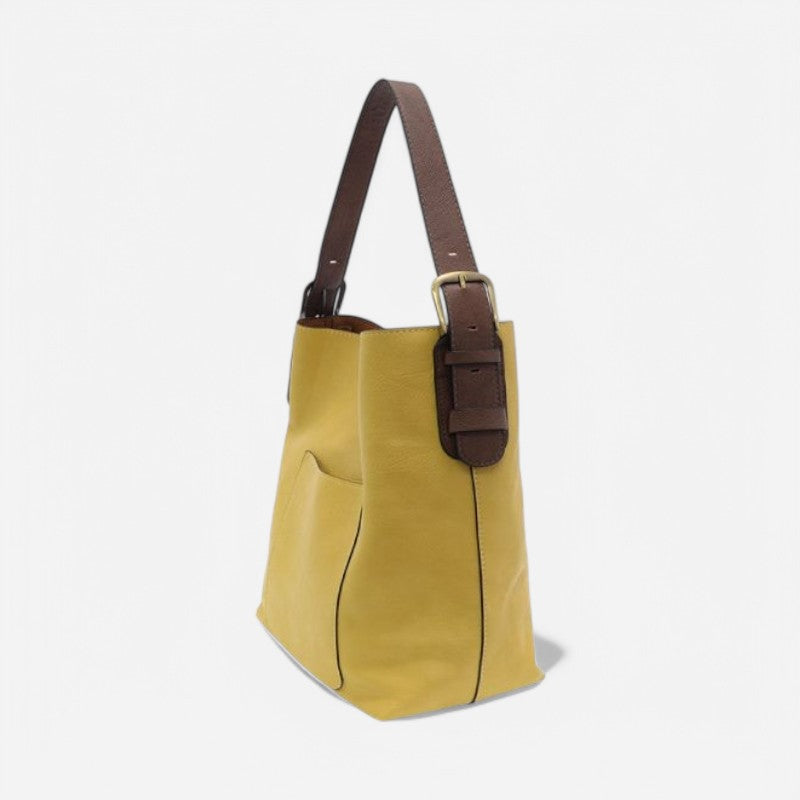 Classic Hobo Handbag Laguna YelloWithCoffee