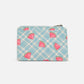 Penny Printed Mini Travel Wallet Blue Plaid Watermelons