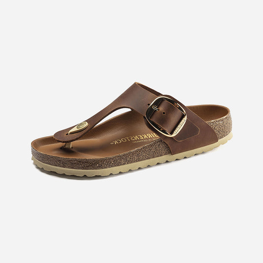 Gizeh Big Buckle Cognac Oiled Leather Regular