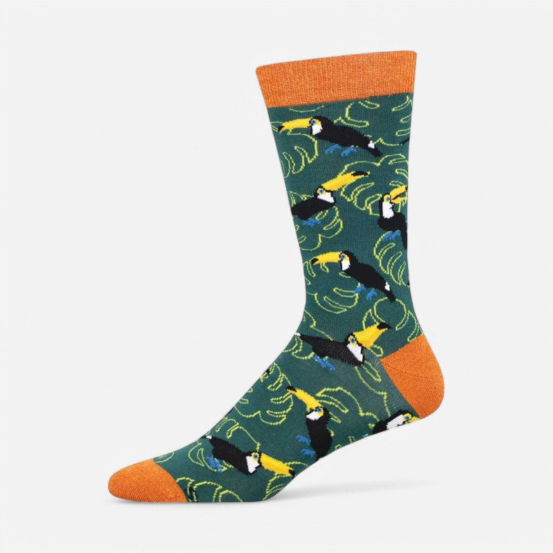 Men's Bamboo Toucan Leaves Green