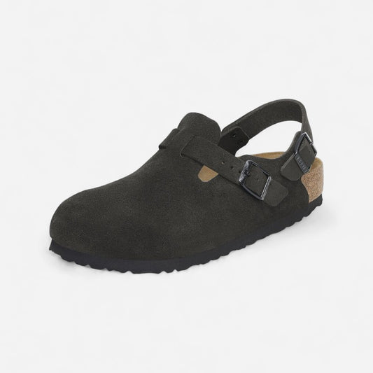 Tokio Black Suede Leather Narrow