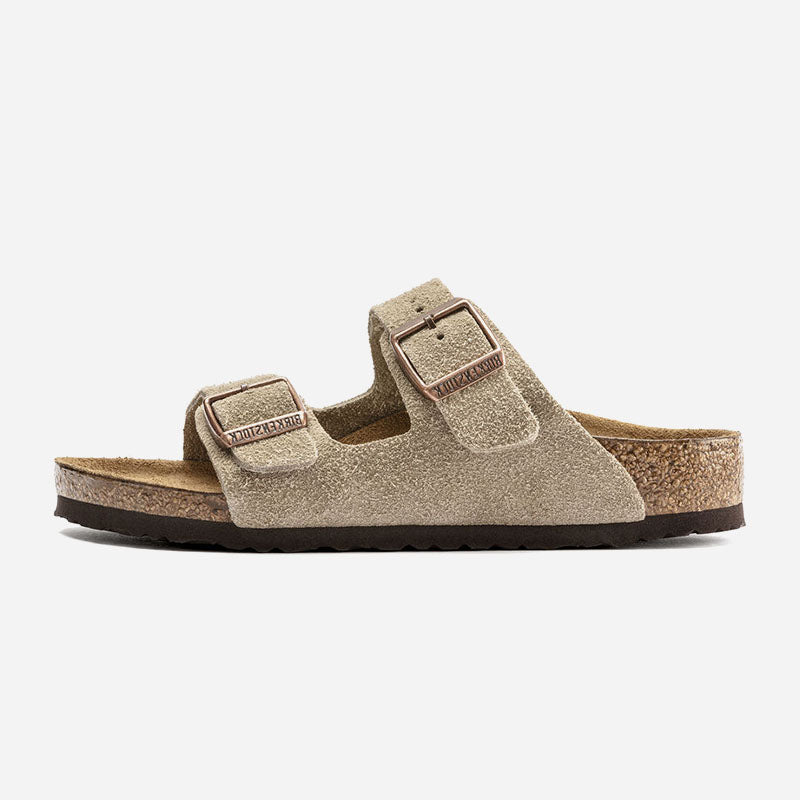 Arizona Kid's Taupe Suede Leather Narrow