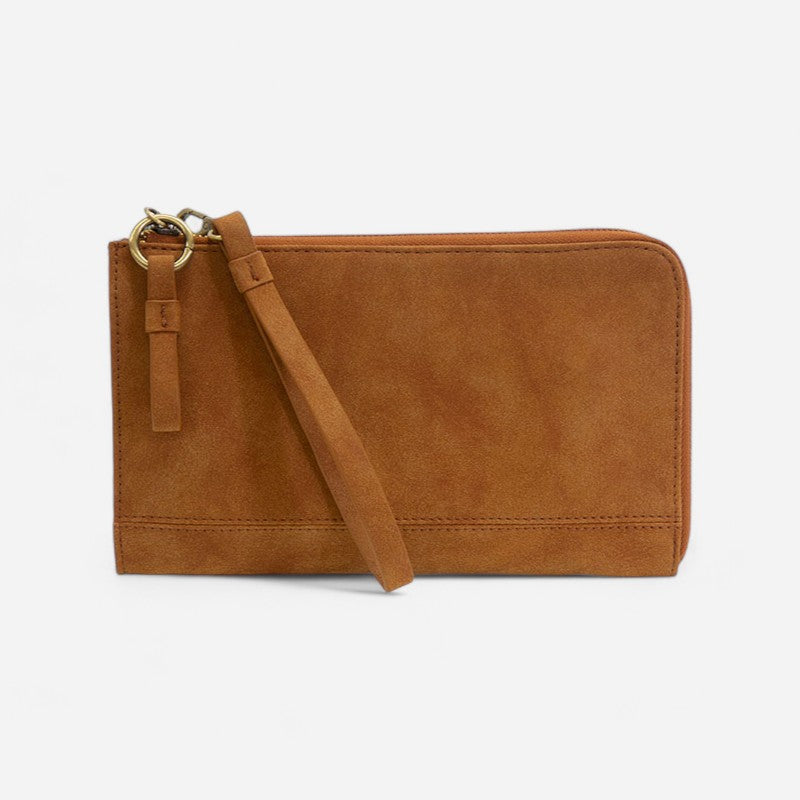Karina Convertible Wristlet & Wallet Toffee Faux Suede