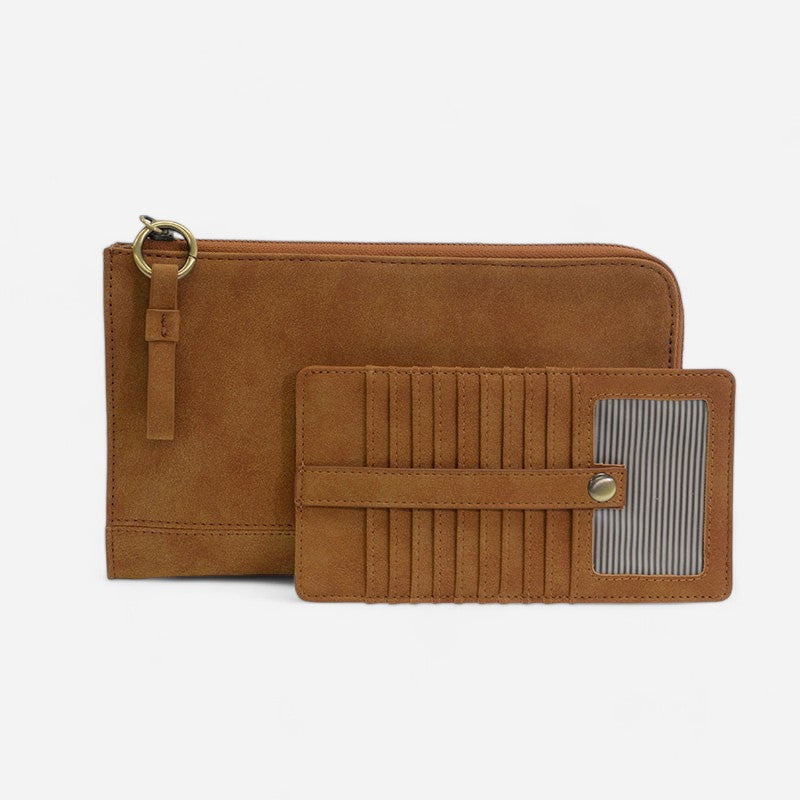 Karina Convertible Wristlet & Wallet Toffee Faux Suede