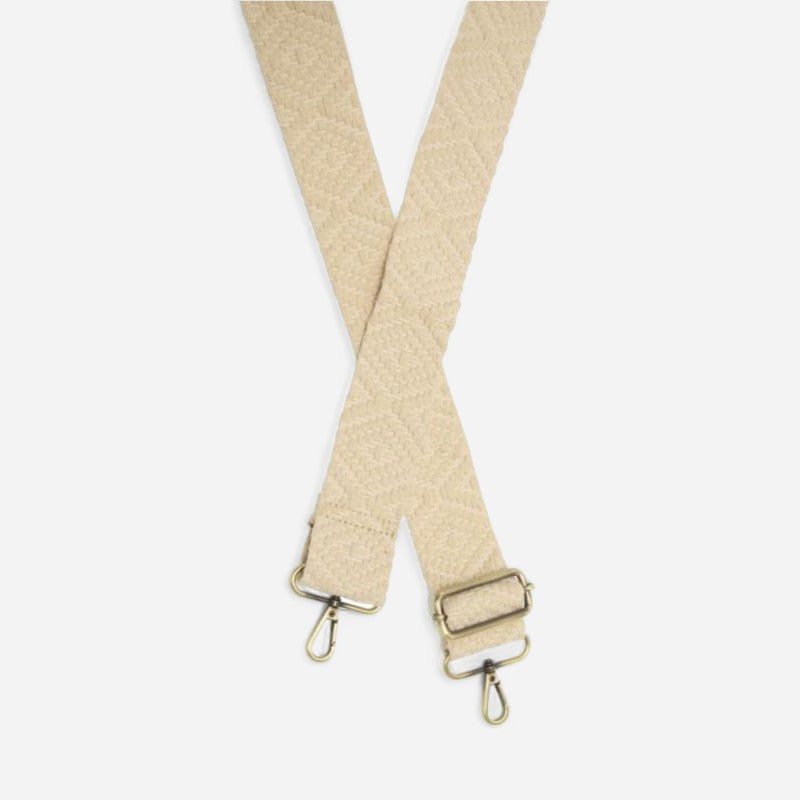 2 Off White Simple Geo Woven Guitar Strap Only"