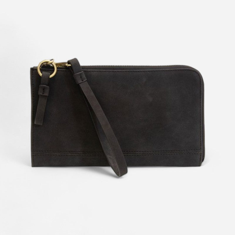 Karina Convertible Wristlet & Wallet Black Faux Suede