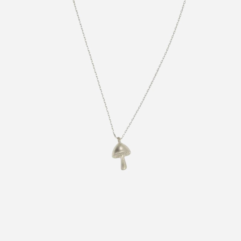 Mushroom Necklace Silver