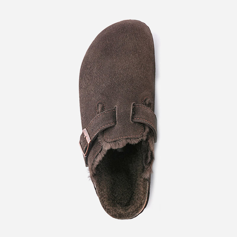 Boston Shearling Mocha Suede Leather Regular