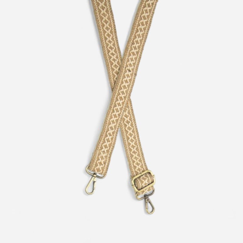 1.25 Neutral Straw Diamond Woven Guitar Strap Only"