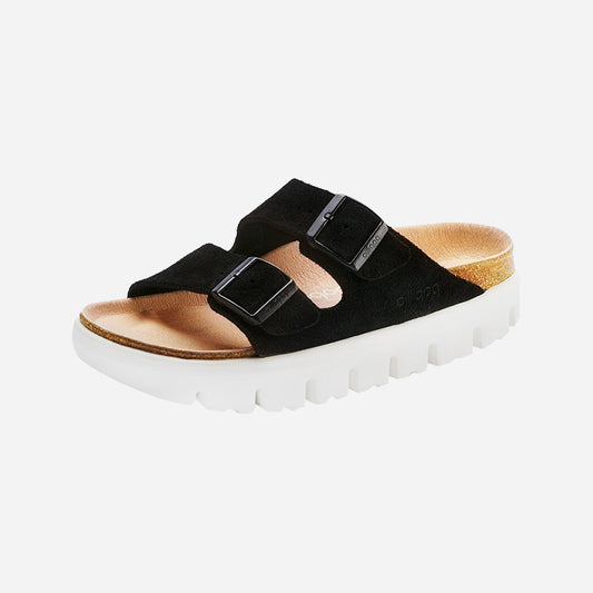 Arizona Chunky Black Suede Leather Narrow