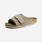 Kyoto Taupe Suede And Nubuck Leather Narrow