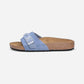 Oita Braided Elemental Blue Suede Leather Narrow